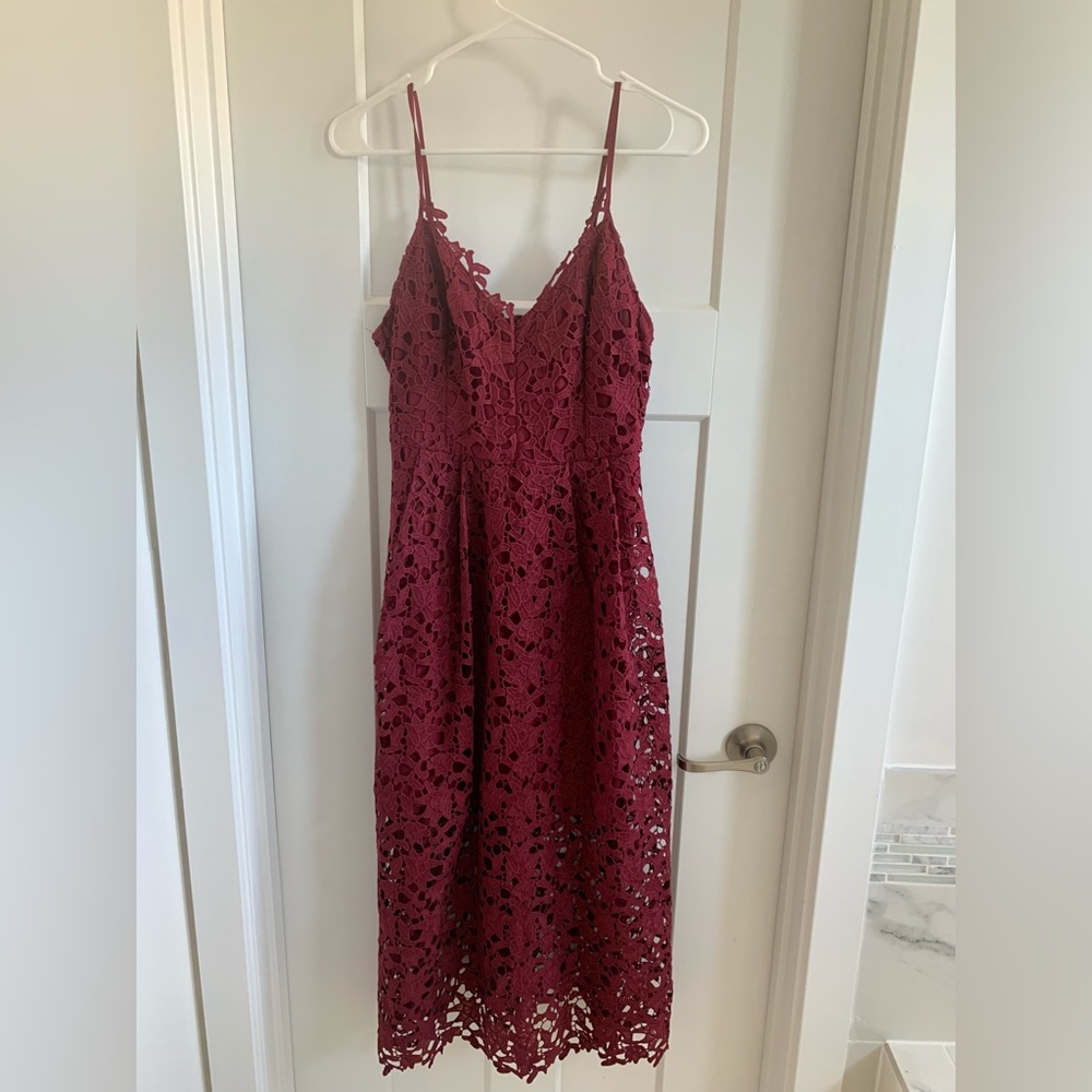 ASTR The Label Lace A-Line Midi Dress